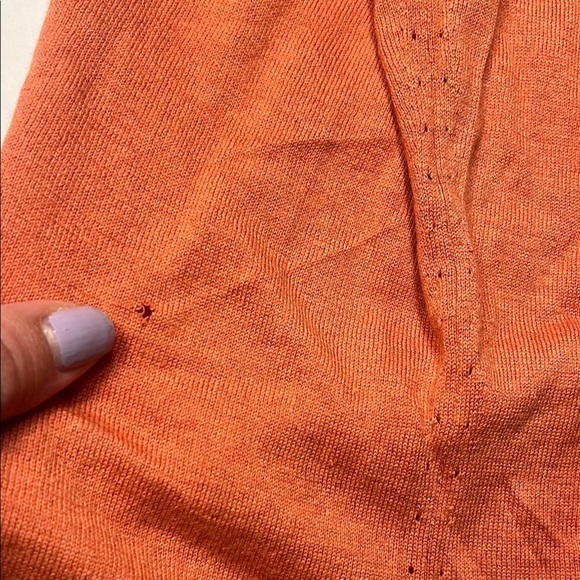 Elie Tahari Coral Orange Ruffled 3/4 Sleeve Blouse Size XS Cashmere COTTAGECORE - Picture 6 of 8